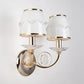 Frendorf | 1/2-Bulb Curving Wall Light Traditionelle Weiße Metall LED-Wandlampe mit Kristallakzent