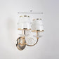 Frendorf | 1/2-Bulb Curving Wall Light Traditionelle Weiße Metall LED-Wandlampe mit Kristallakzent