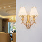 Frendorf | Opal Glas Bel Wand Gemonteerde Lamp Retro 2 Hoofden Woonkamer Wandlamp Verlichting met Kristallen Drapering