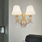 Frendorf | Opal Glas Bel Wand Gemonteerde Lamp Retro 2 Hoofden Woonkamer Wandlamp Verlichting met Kristallen Drapering