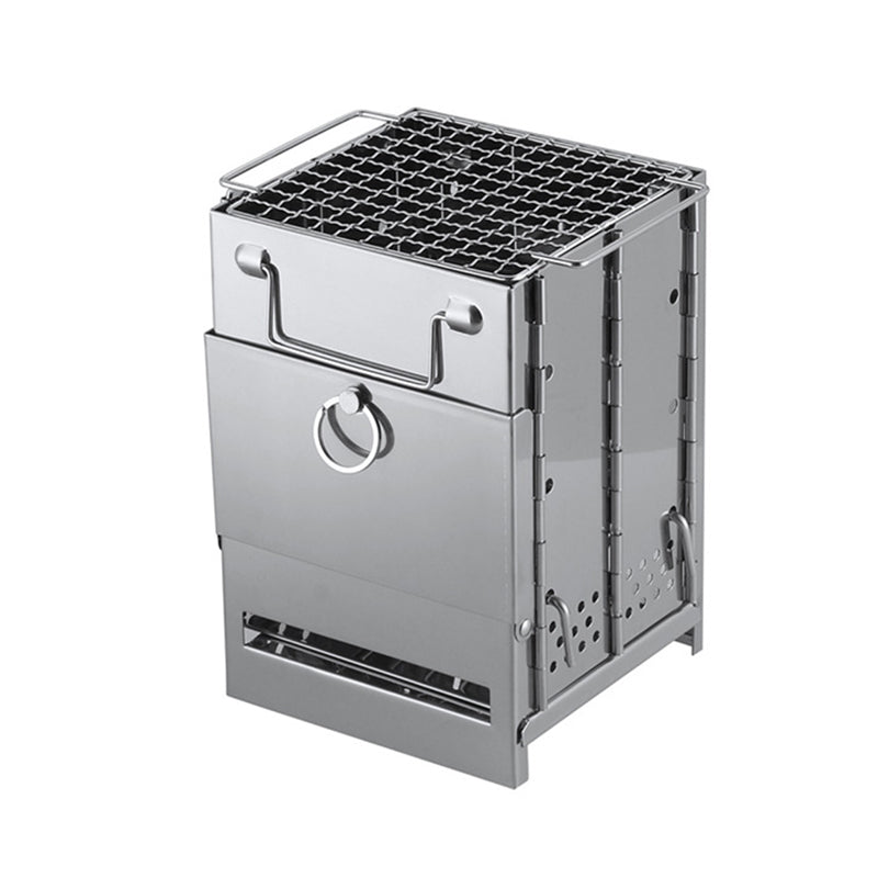 Frendorf | Outdoor Klappholzofen Mini Edelstahl Grill Camping Picknick