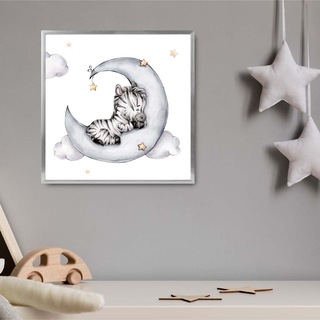 Niedlicher Aquarell Affe Wolke GERAHMTER Kinder Wandkunst Druck