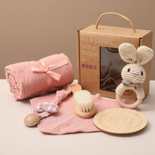 Frendorf | Baby Set mit Strickrassel und Decke – Für die frühkindliche Entwicklung