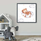 Niedlicher Aquarell Affe Wolke GERAHMTER Kinder Wandkunst Druck