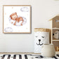 Niedlicher Aquarell Affe Wolke GERAHMTER Kinder Wandkunst Druck