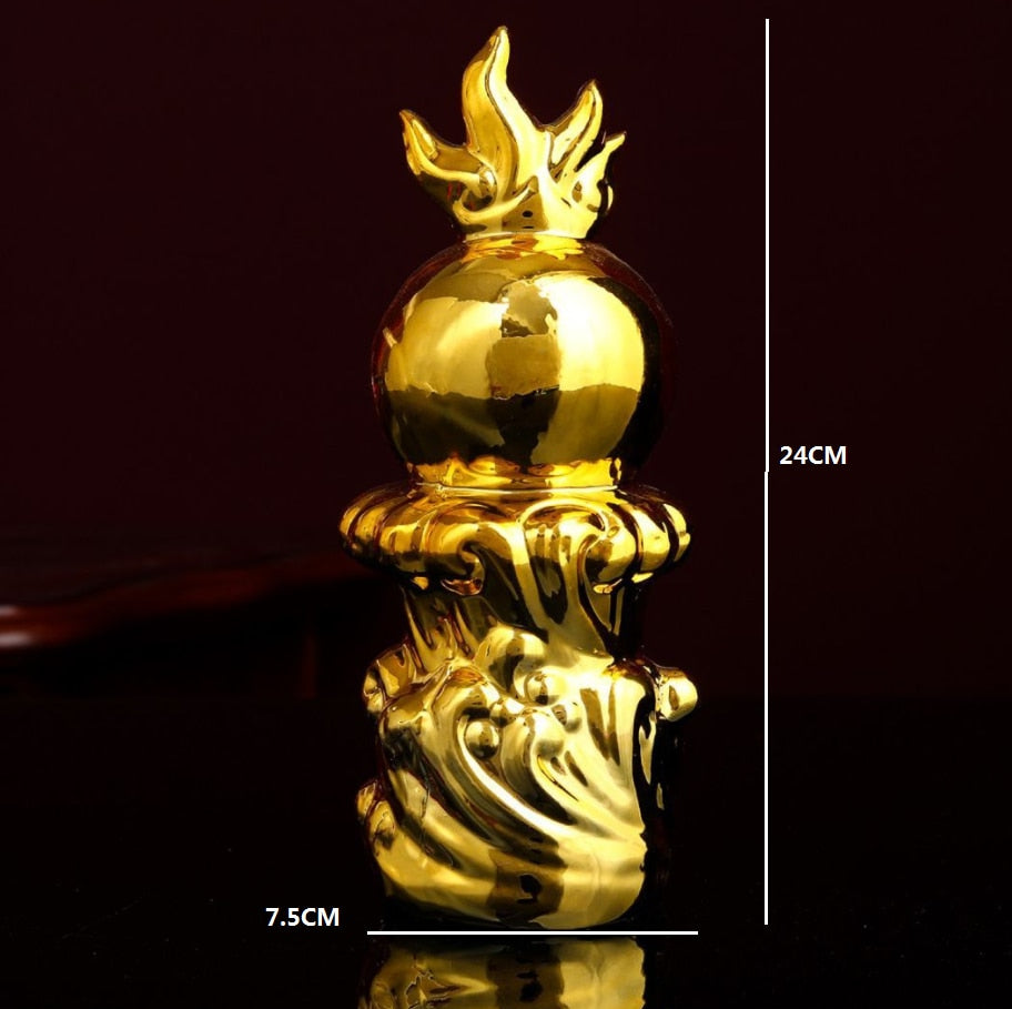 30CM Gutes Glück Goldener Drache Chinesisches Horoskop Zwölf Statue Gold Drache Statue Tiere Skulpturen Figuren Schreibtisch Dekoration