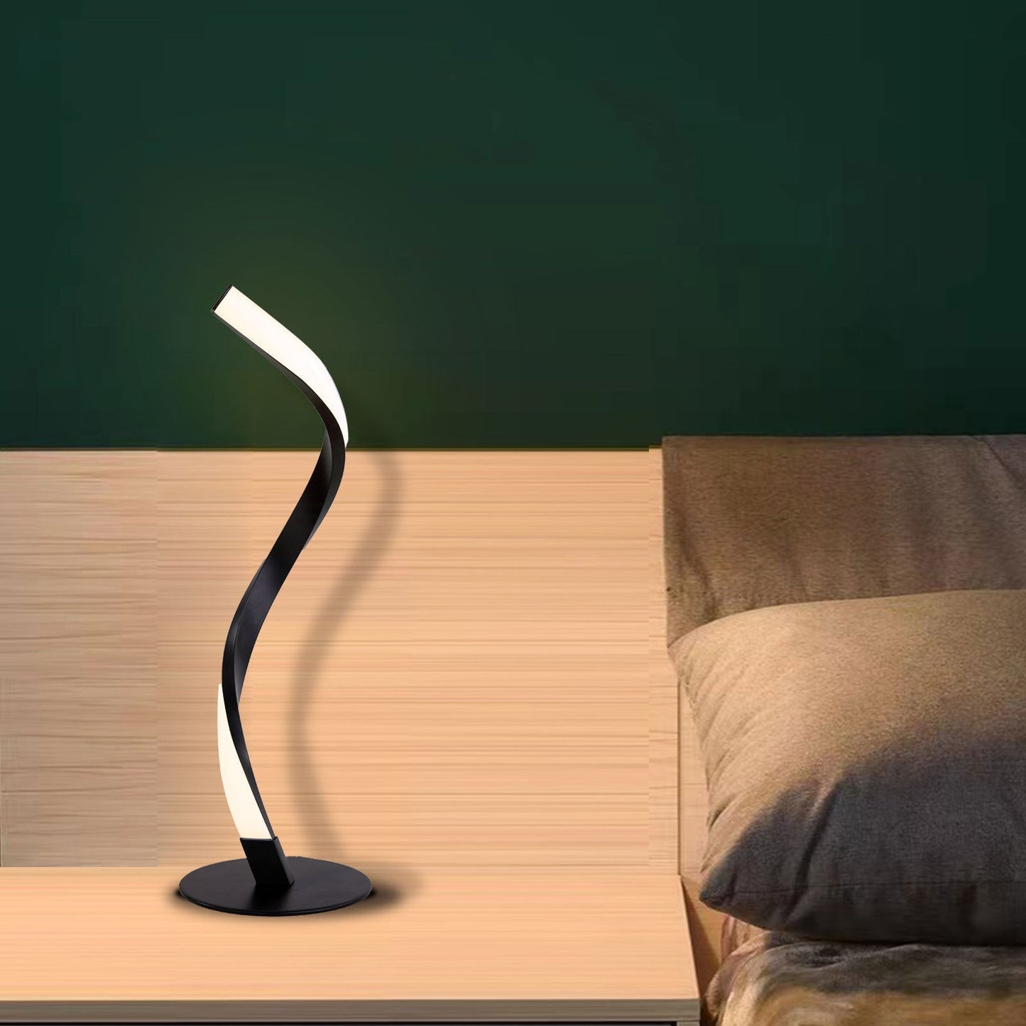 Moderne Minimalistische Aluminium Spiralstreifen LED Tischlampe Für Zuhause Büro