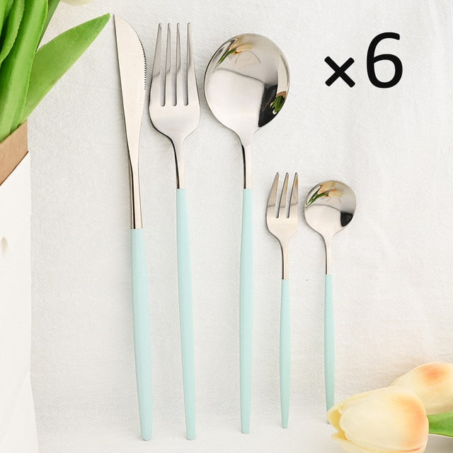 Frendorf | 30-teiliges Geschirrset Besteckset Edelstahl Geschirr