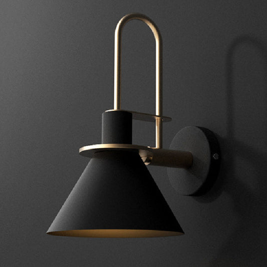 Frendorf | 1 Light Nightstand Wall Mounted Light Simple Black/White/Green Wall Lamp with Conical Metal Shade