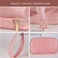 Frendorf | Abiudeng Große Make-up Tasche, Doppelschicht Kosmetiktasche, Reise Make-up Tasche, Leder Make-up Tasche, Kosmetische Reisetaschen, Tragbare Leder Kulturbeutel, Geräumige Kosmetiktasche für Frauen und Mädchen