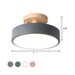 Skandinavische LED-Deckenleuchte mit Holz | Moderne Trommelform für Flure und Eingänge | Energieeffiziente Beleuchtung