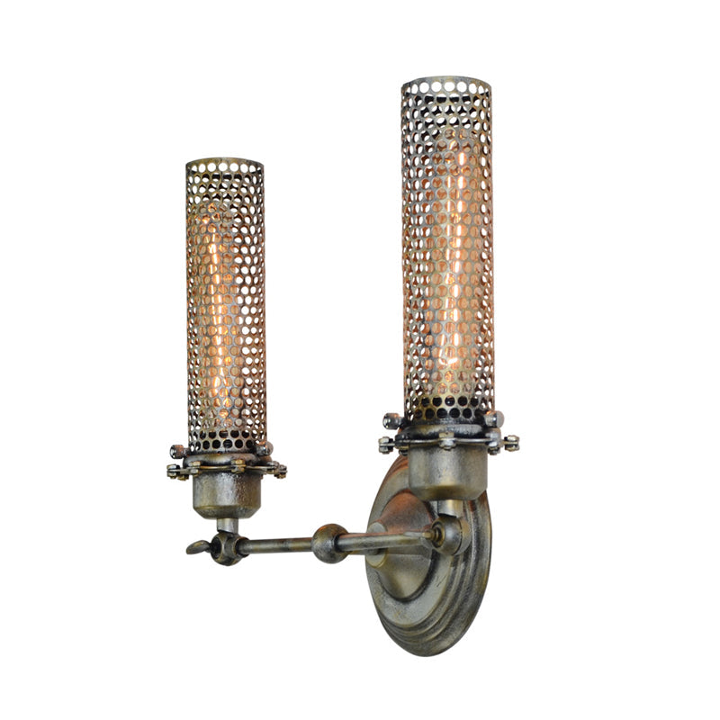 Frendorf | 1/2 Lichten Binnen Wandlamp Lichtarmatuur Industriële Bronzen Wandlamp met Tubesmetaal Schaduw