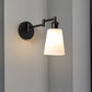 Frendorf | 1 Licht Wandverlichting Industriële Conische Melkglas Wandlamp in Zwart voor Woonkamer