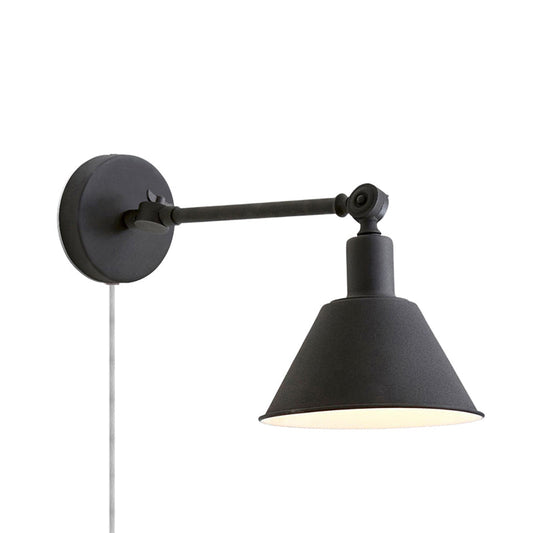 Frendorf | Cone Metall Wandbeleuchtung Industrieller Stil 1 Licht Schlafzimmer Wandleuchte Lampe in Weiß/Schwarz