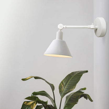Frendorf | Cone Metall Wandbeleuchtung Industrieller Stil 1 Licht Schlafzimmer Wandleuchte Lampe in Weiß/Schwarz