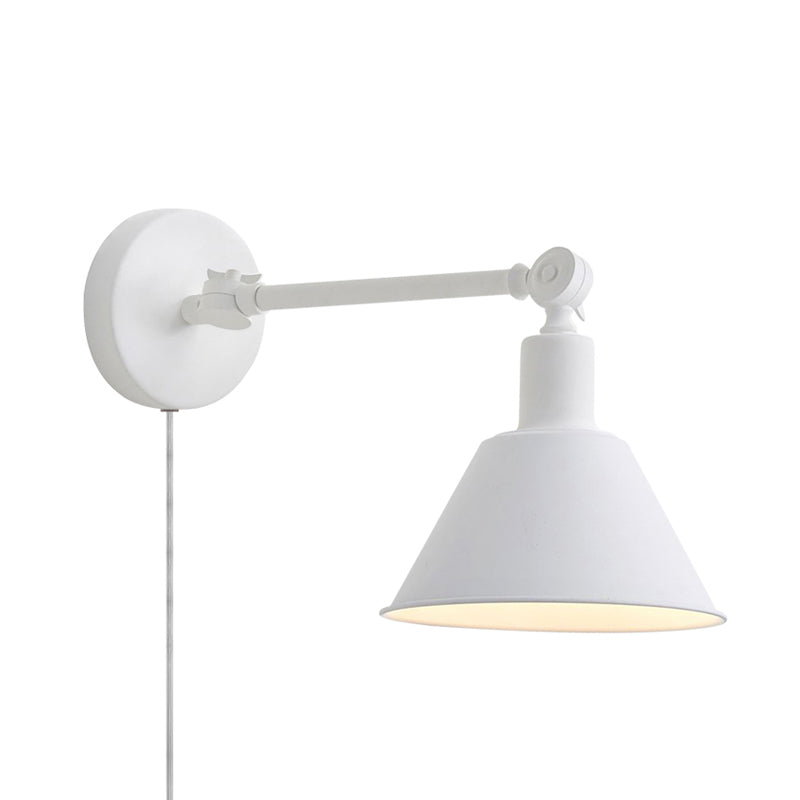 Frendorf | Cone Metall Wandbeleuchtung Industrieller Stil 1 Licht Schlafzimmer Wandleuchte Lampe in Weiß/Schwarz