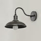 Frendorf | 1 Licht Außenbeleuchtung Fixture Vintage Alter Silber/Antik Messing Wandlampe mit Gewölbtem Metallschirm