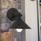 Metallkonus Wandleuchte Vintage 1 Licht Außenwandleuchte in Schwarz/Antik Messing/Alter Silber