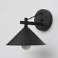 Metallkonus Wandleuchte Vintage 1 Licht Außenwandleuchte in Schwarz/Antik Messing/Alter Silber