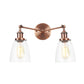 Frendorf | Tapered Clear Glass Wandlamp Industrieel 2 Lichten Binnen Sconces Verlichtingsarmatuur in Zwart/Bronze/Brass