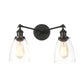 Frendorf | Tapered Clear Glass Wandlamp Industrieel 2 Lichten Binnen Sconces Verlichtingsarmatuur in Zwart/Bronze/Brass