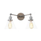 Frendorf | Klarer Glas konische Wandmontage Licht Vintage 2 Lichter Wohnzimmer Wandleuchten Leuchte in Schwarz/Messing/Bronze