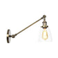 Frendorf | Schwarz/Bronze/Messing 1-licht Wandlampenarmatur Industrie-Stil Klarglas Kegelleuchte mit Arm, 8"/12" L