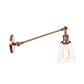 Frendorf | Schwarz/Bronze/Messing 1-licht Wandlampenarmatur Industrie-Stil Klarglas Kegelleuchte mit Arm, 8"/12" L