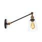 Frendorf | Schwarz/Bronze/Messing 1-licht Wandlampenarmatur Industrie-Stil Klarglas Kegelleuchte mit Arm, 8"/12" L
