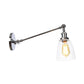 Frendorf | Schwarz/Bronze/Messing 1-licht Wandlampenarmatur Industrie-Stil Klarglas Kegelleuchte mit Arm, 8"/12" L