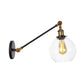 Klares Glas-Globus-Wandlicht Bauernhaus 1 Licht Wohnzimmer Beleuchtung Armatur in Schwarz/Messing/Bronze mit Arm, 8"/12" L