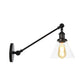 Frendorf | Industriële Conische Wandlamp 1 Lichtheldere Glasverlichting in Zwart/Bronze/Brass, 8"/12" L Arm