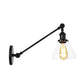 Frendorf | 1 Licht Binnenverlichting Armatuur Boerderij Zwart/Bronze/Brass Wandlamp met Pear Duidelijk Glazen Schaduw, 8"/12" L Arm