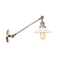 Frendorf | Industriële Conische Wandlamp 1 Licht Opal Glas Wandlamp in Zwart/Roodkoper/Messing met Arm, 8"/12" L