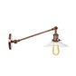 Frendorf | 1 Licht Binnen Wandlamp Vintage Zwart/Brass/Bronze Verlichtingsarmatuur met Kegel Transparante Glazen Shade, 8"/12" L Arm