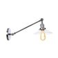 Frendorf | 1 Licht Binnen Wandlamp Vintage Zwart/Brass/Bronze Verlichtingsarmatuur met Kegel Transparante Glazen Shade, 8"/12" L Arm