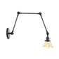 Frendorf | 1 Licht Wandlamp Industriële Conische Duidelijk/Amber Glazen Wandlamp in Zwart/Bronze/Messing met Verstelbare Arm, 8“+8"/8"+8"+8" Lang