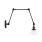 Frendorf | 1 Licht Wandlamp Industriële Conische Duidelijk/Amber Glazen Wandlamp in Zwart/Bronze/Messing met Verstelbare Arm, 8“+8"/8"+8"+8" Lang