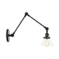 Frendorf | 1 Licht Wandlamp Industriële Conische Duidelijk/Amber Glazen Wandlamp in Zwart/Bronze/Messing met Verstelbare Arm, 8“+8"/8"+8"+8" Lang