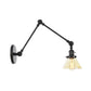 Frendorf | 1 Licht Wandlamp Industriële Conische Duidelijk/Amber Glazen Wandlamp in Zwart/Bronze/Messing met Verstelbare Arm, 8“+8"/8"+8"+8" Lang