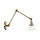 Frendorf | 1 Licht Wandlamp Industriële Conische Duidelijk/Amber Glazen Wandlamp in Zwart/Bronze/Messing met Verstelbare Arm, 8“+8"/8"+8"+8" Lang