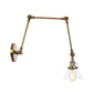 Frendorf | 1 Licht Wandlamp Industriële Conische Duidelijk/Amber Glazen Wandlamp in Zwart/Bronze/Messing met Verstelbare Arm, 8“+8"/8"+8"+8" Lang