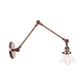 Frendorf | 1 Licht Wandlamp Industriële Conische Duidelijk/Amber Glazen Wandlamp in Zwart/Bronze/Messing met Verstelbare Arm, 8“+8"/8"+8"+8" Lang