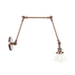 Frendorf | 1 Licht Wandlamp Industriële Conische Duidelijk/Amber Glazen Wandlamp in Zwart/Bronze/Messing met Verstelbare Arm, 8“+8"/8"+8"+8" Lang