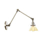 Frendorf | 1 Licht Wandlamp Industriële Conische Duidelijk/Amber Glazen Wandlamp in Zwart/Bronze/Messing met Verstelbare Arm, 8“+8"/8"+8"+8" Lang