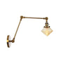 Frendorf | 1 Licht Esszimmer Wandleuchte Vintage Schwarz/Bronze/ Messing Wandmontierte Lampe mit Diamant Klar/Amber Glasschirm, 8"+8"/8"+8"+8" L Verstellbarer Arm