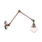 Frendorf | 1 Licht Esszimmer Wandleuchte Vintage Schwarz/Bronze/ Messing Wandmontierte Lampe mit Diamant Klar/Amber Glasschirm, 8"+8"/8"+8"+8" L Verstellbarer Arm