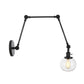 Frendorf | Globe Klar/Amber Glas Wandmontierter Beleuchtung Vintage 1 Licht Innen Sconces in Messing/Chrom/Schwarz mit Verstellbarem Arm, 8"+8"/8"+8"+8" L