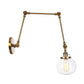 Frendorf | Globe Klar/Amber Glas Wandmontierter Beleuchtung Vintage 1 Licht Innen Sconces in Messing/Chrom/Schwarz mit Verstellbarem Arm, 8"+8"/8"+8"+8" L