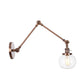 Frendorf | Globe Klar/Amber Glas Wandmontierter Beleuchtung Vintage 1 Licht Innen Sconces in Messing/Chrom/Schwarz mit Verstellbarem Arm, 8"+8"/8"+8"+8" L